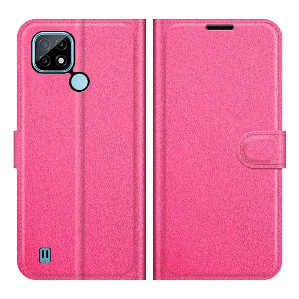 Klassisk Realme C21 flip etui - Pink Pink