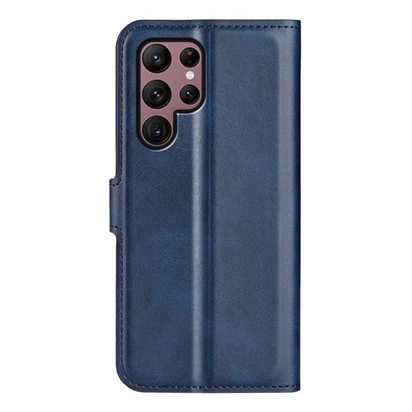Læretui med Lommebok til Samsung Galaxy S23 Ultra - Blå Blue