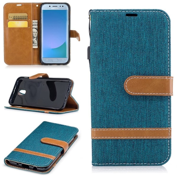 Samsung Galaxy J5 (2017) Stilrent og holdbart læder etui - Grøn Green