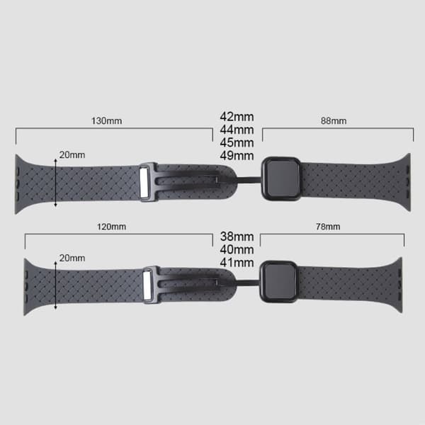 Apple Watch Series 49mm - 45mm - 44mm - 42mm Silikone håndledsrem - Sort Black