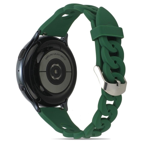22mm Universal cool circle design silicone watch strap - Army Gr Green