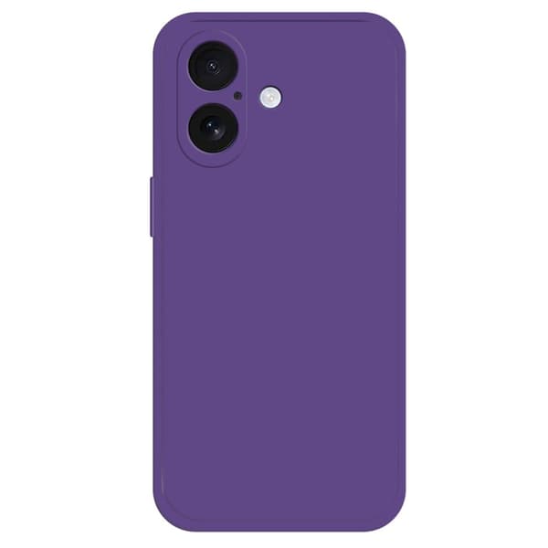 iPhone 16 Plus fleksibelt etui med lige kantbeskyttelse Telefoncover - Mørklilla Purple
