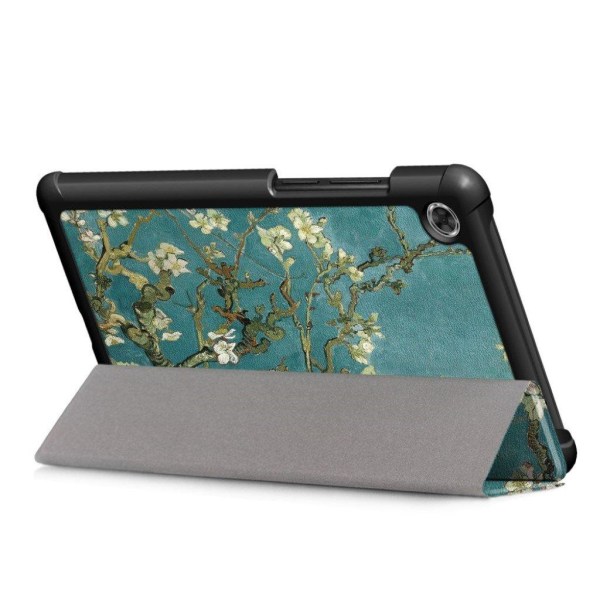 Lenovo Tab M7 patterned tri-fold leather flip case - Almond Tree Multicolor