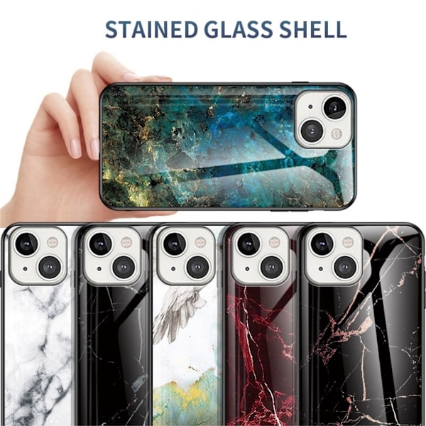 Fantasy Marmor iPhone 14 Plus skal - Smaragd Marmor Grön