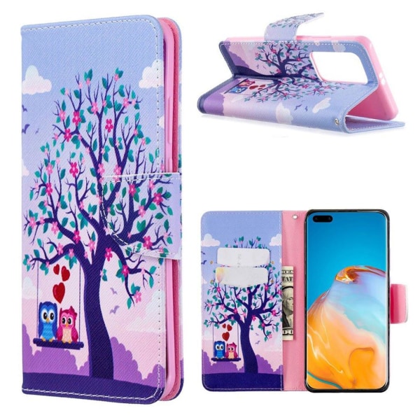 Wonderland Huawei P40 Pro etui - Træ og Ugler Multicolor