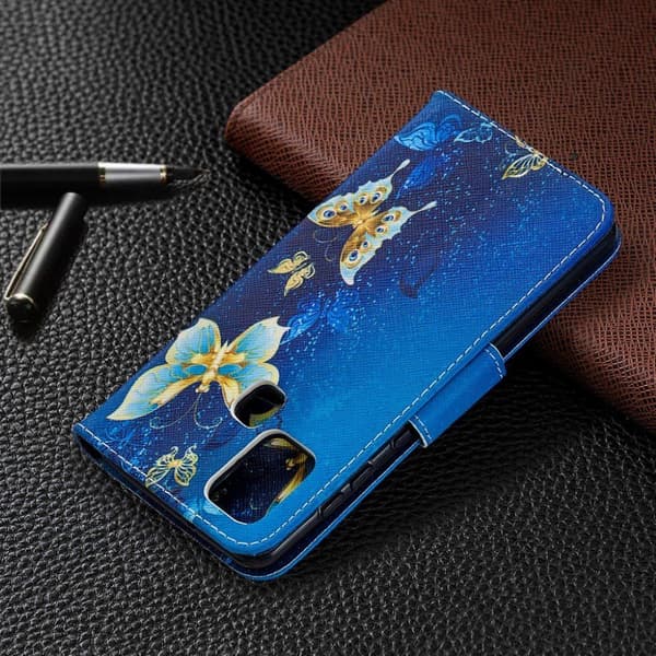 Wonderland Samsung Galaxy A21s veske - Gullsommerfugl Multicolor