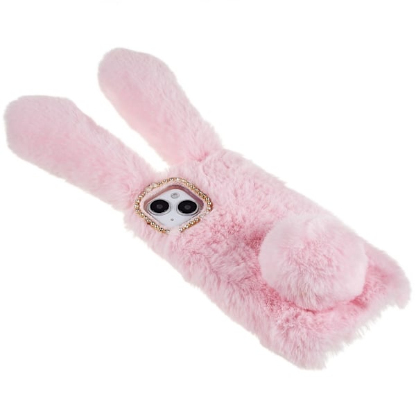 Fluffy Rabbit iPhone 14 skal - Rosa Rosa