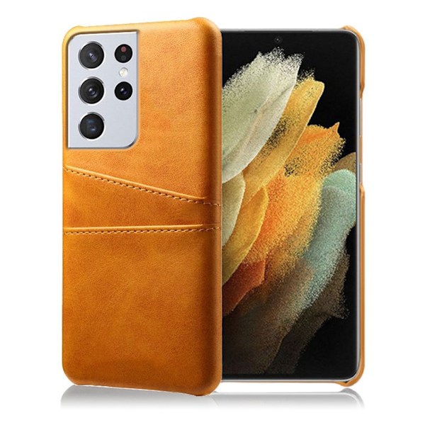 Samsung Galaxy S21 Ultra 5G skal med korthållare - Orange Orange