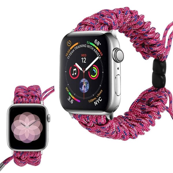 Apple Watch Series 6 / 5 44mm punottu kellonauha - Ruusu Pink