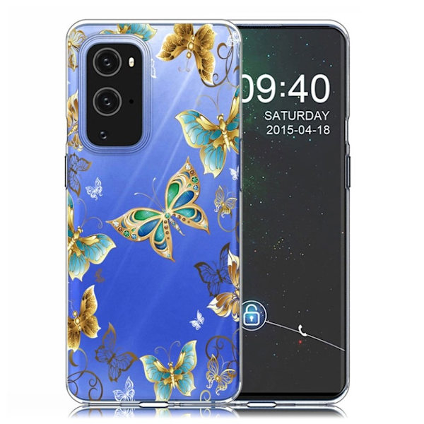 Butterfly läder OnePlus 9 Pro fodral - Guld Guld