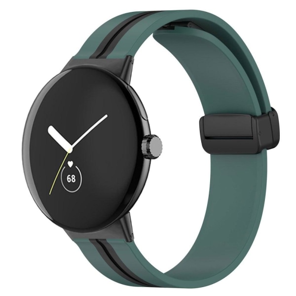 Google Pixel Watch dual color silicone watch strap - Army Green Green