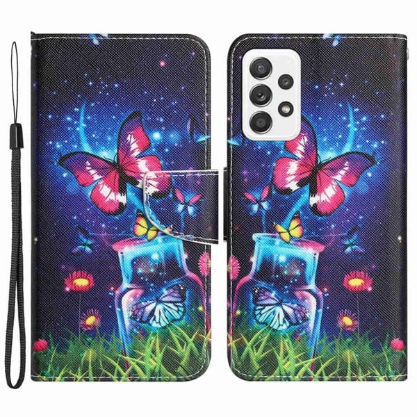 Wonderland Samsung Galaxy A52s 5G / A52 5g / A52 Flippetui - Bottle / Sommerfugl Multicolor
