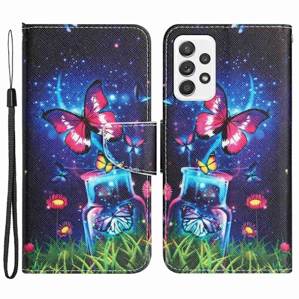 Wonderland Samsung Galaxy A52s 5G / A52 5g / A52 Läppäkotelo - Bottle / Perhonen Multicolor