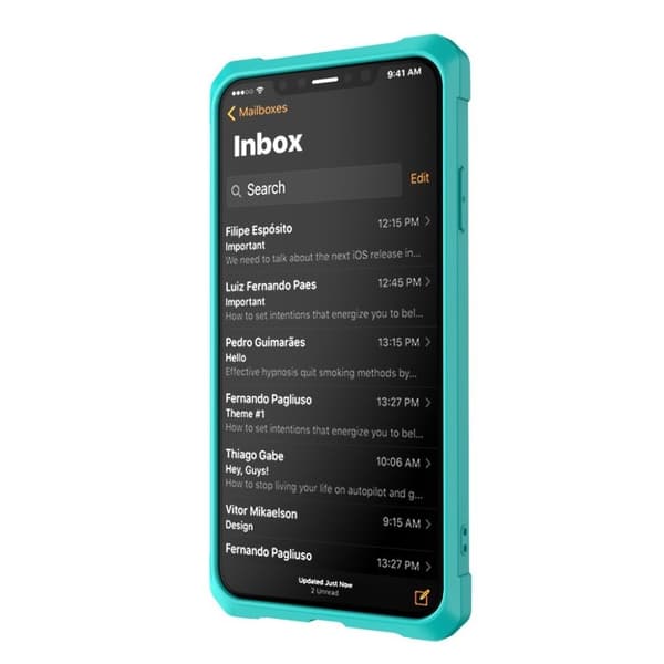 iPhone XS kickstand læderetui - Cyan Green