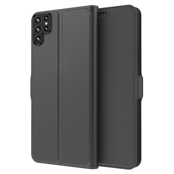 Glat og tyndt premium Samsung Galaxy S23 Ultra læderetui - Sort Black
