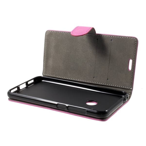 Honor 8 Lite holdbart og flot læder-etui - Hot pink Pink