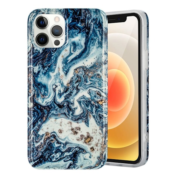 Marble iPhone 12 Pro Max Etui - Blå Blue