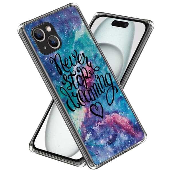 Deco iPhone 15 kotelot - Never Stop Dreaming Blue