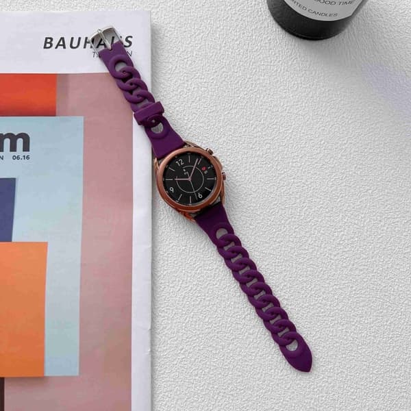 20 mm universal urrem i silikone med cool cirkeldesign - Lilla Purple