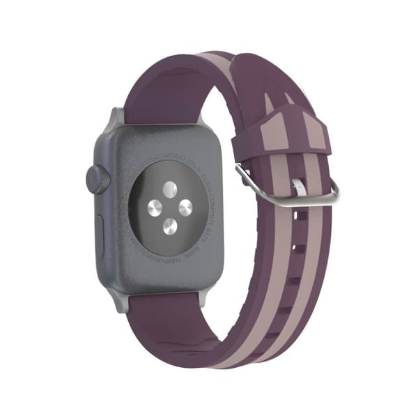Apple Watch Series 4 44mm dual Striber silikone Urrem - Lilla Purple