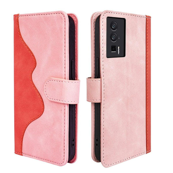 Tvåfärgat Xiaomi Redmi K60 / Xiaomi Redmi K60 Pro fodral i läder - Rosa Rosa