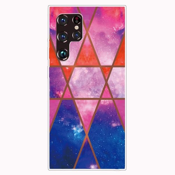 Marble Samsung Galaxy S22 Ultra Etui - Rose / Oransje / Blå Multicolor