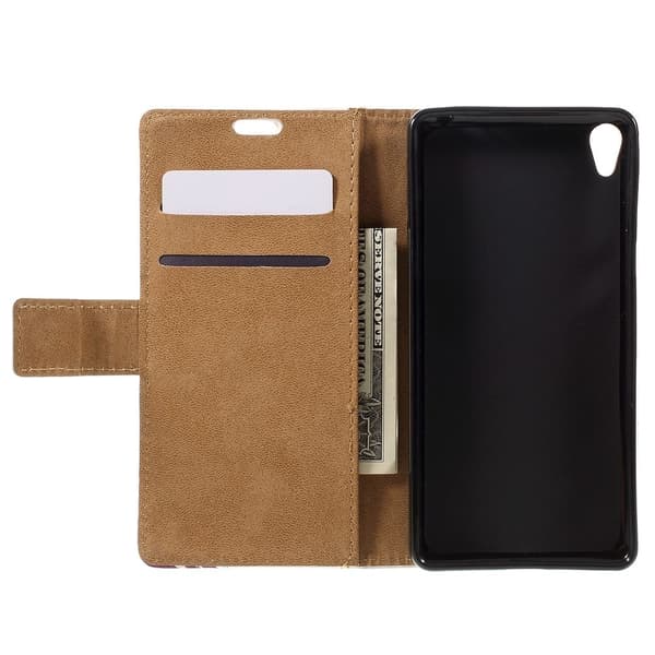 Moberg lommeboketui med holder av PU lær for Sony Xperia E5 - Krone Multicolor