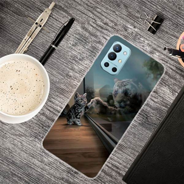 Deco OnePlus 9R Etui - Katt og Tiger Brown