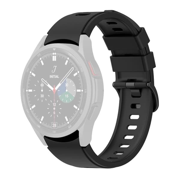 20mm silikoninen ranneke Samsungin kellolle - Musta Black