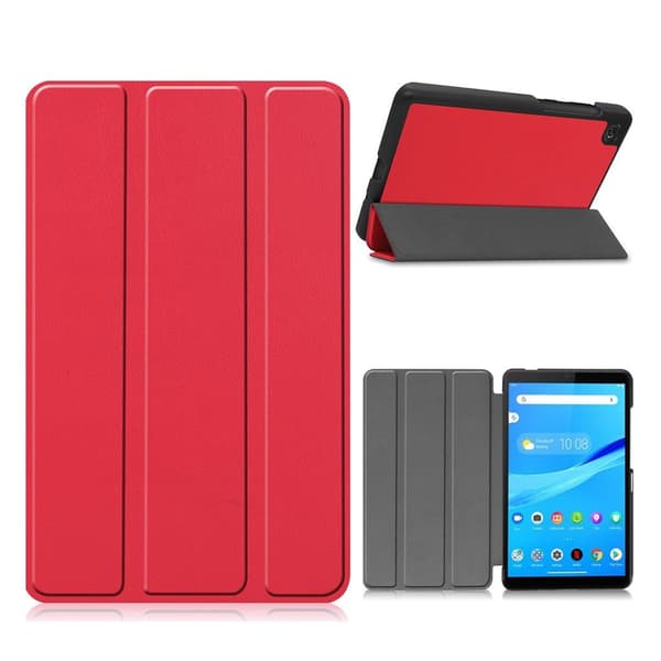 Lenovo Tab M7 Litchi Lær Flippetui - Rød Red