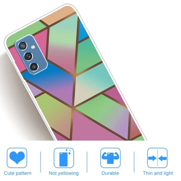 Marmormotiv Samsung Galaxy M52 5G skal - Rosa/Grön Och Blå Gradienter multifärg