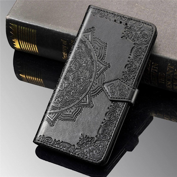 Mandala Xiaomi Redmi 9C Flip Etui - Sort Black