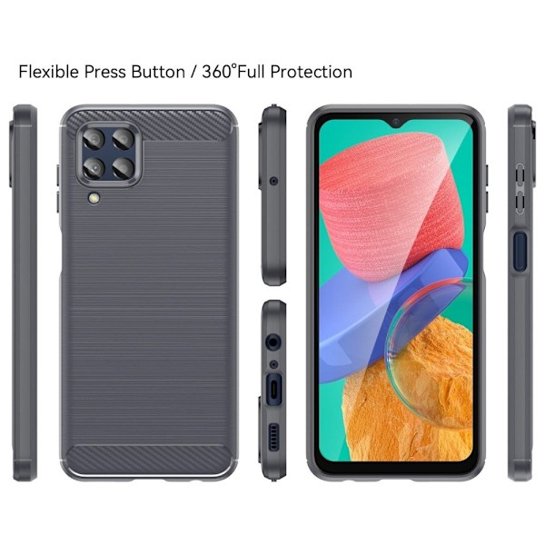 Carbon Flex Samsung Galaxy M33 5G cover - Sølv/Grå Silver grey