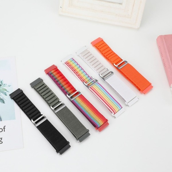 22 mm universellt klockarmband i nylon - Regnbåge multifärg