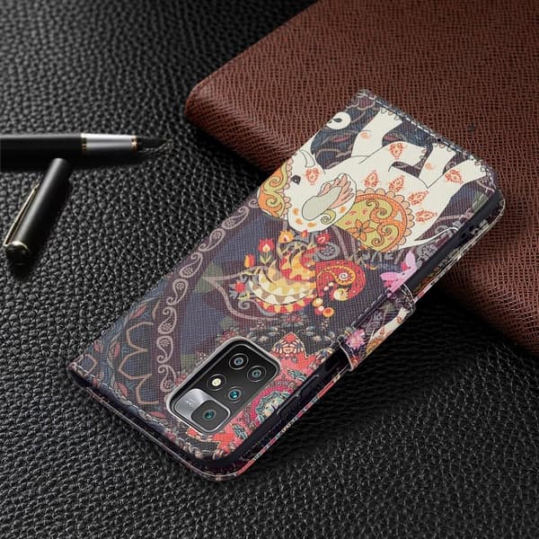 Wonderland Xiaomi Redmi 10 Prime / Redmi 10 Flippetui - Blomst og Elefant Multicolor