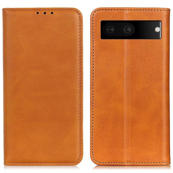 Google Pixel 7 lompakkokotelo, aitoa nahkaa - Ruskea Brown