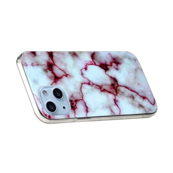 Marmormotiv iPhone 14 Plus skal - Röd Marmor Röd