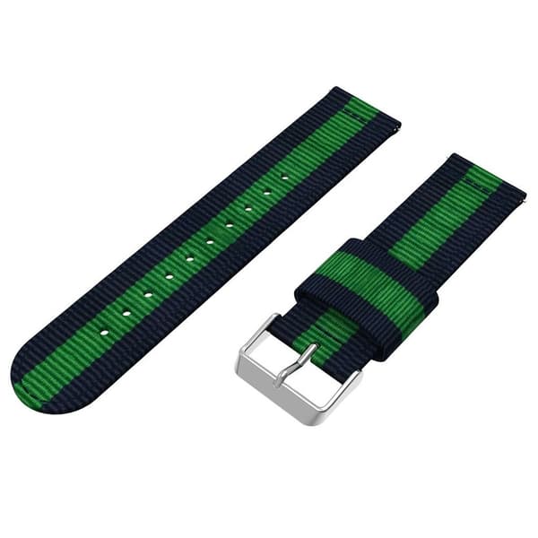 Samsung Galaxy Watch (42mm) justerbart klockarmband i nylon - Blå / Grön multifärg