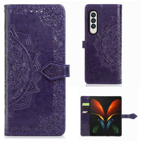 Mandala Samsung Galaxy Z Fold3 5G Flip Etui - Lilla Purple
