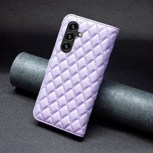Rombemønster, matt flip-deksel for Samsung Galaxy A16 - Lilla Purple