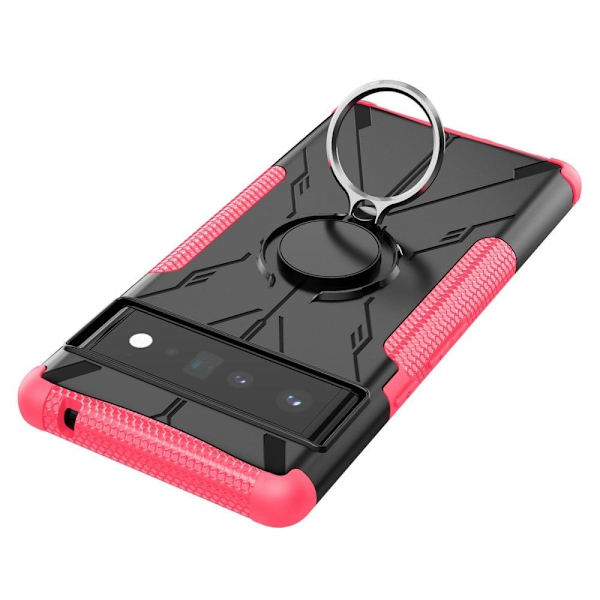 Kickstand-skydd med magnetisk platta för Google Pixel 6 Pro - Ros Rosa