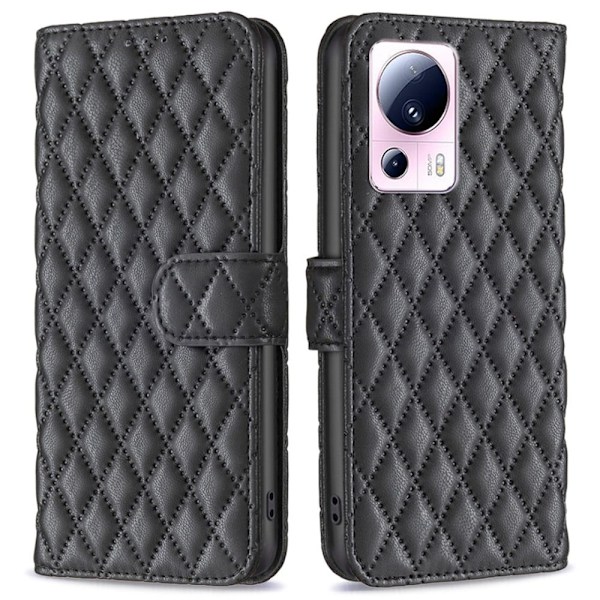 Rhombus mat Xiaomi 13 Lite / Xiaomi Civi 2 flip etui - Sort Black