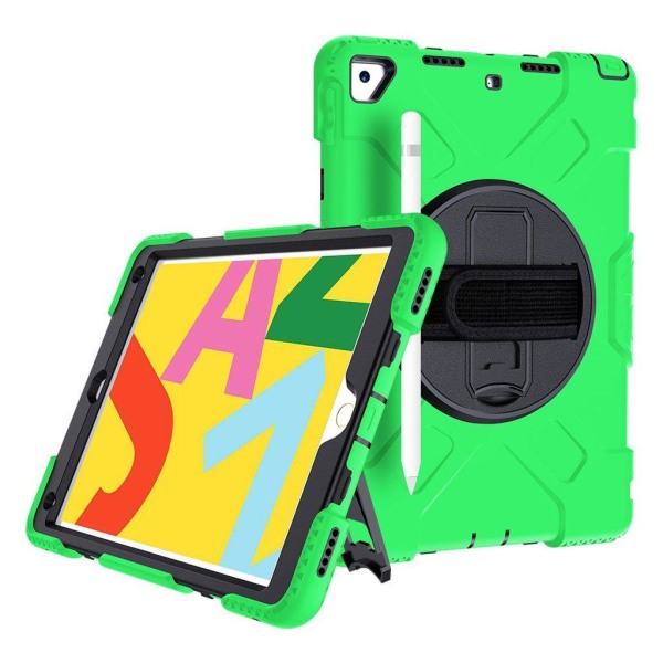 iPad 10.2 (2019) 360 graders holdbar tofarvet silikone etui - Gr Green