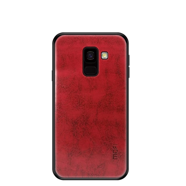 MOFI Samsung Galaxy J6 (2018) mobilskal plast silikon syntetläder - Röd Röd