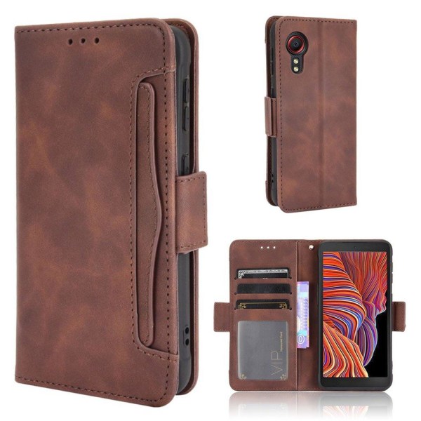 Modernt Samsung Galaxy Xcover 5 fodral med plånbok - Brun Brun