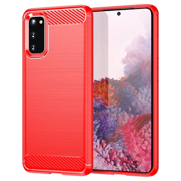 Carbon Flex Suojakotelo Samsung Galaxy S20 - Punainen Red