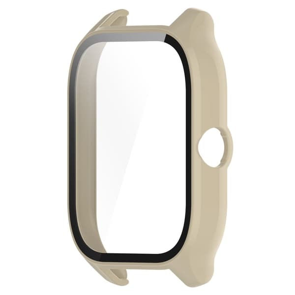 Amazfit GTS 4 cover with tempered glass screen protector - Ivory White Vit