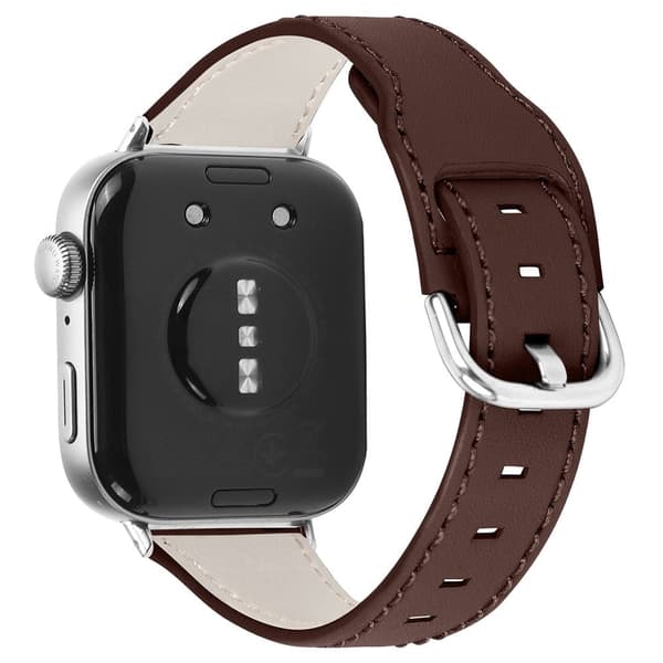 Huawei Watch Fit 3 Veganläderband Smal klockrem - Mörkbrun Brun