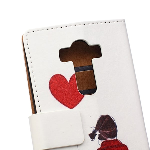 Moberg Lg G4 Beat Nahkakotelo - Herttainen Tyttö & Sydän Ilmapallo Multicolor