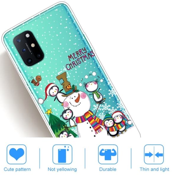 Juleveske til OnePlus 8T - Snømann Og Pingvin White